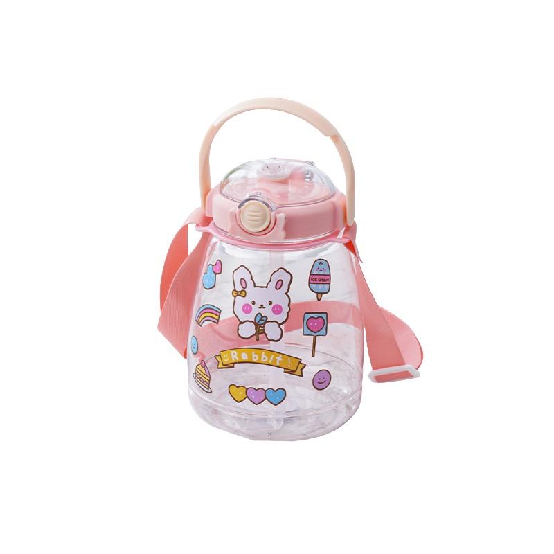 Creative Plastic Cup With Large Capacity And Straw Perfect For Students And Outdoor Activities