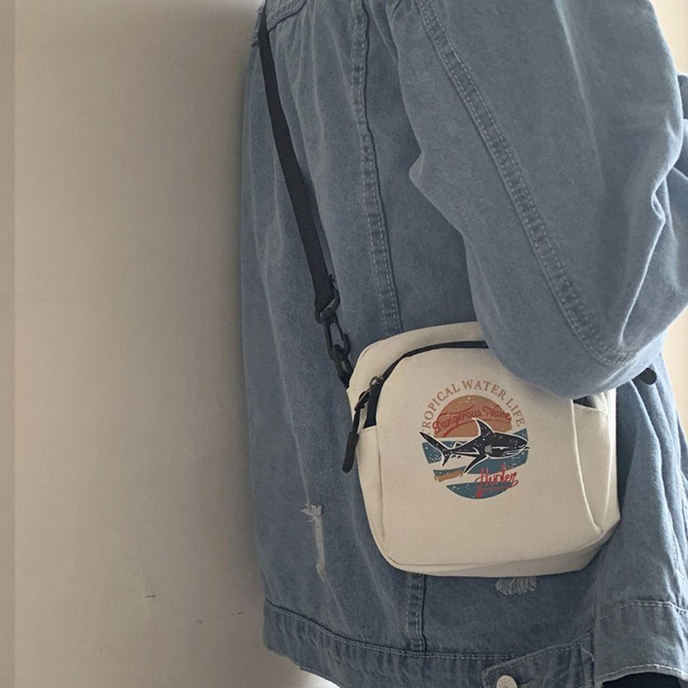 Harajuku Small Cloth Shoulder Crossbody Bags Japan Style Mini Canvas Handbags  Students School Bag