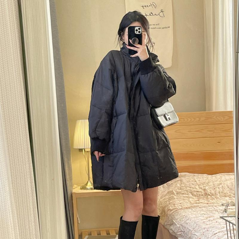 New down padded clothes women's winter long padded jackets loose casual long padded jackets trendy