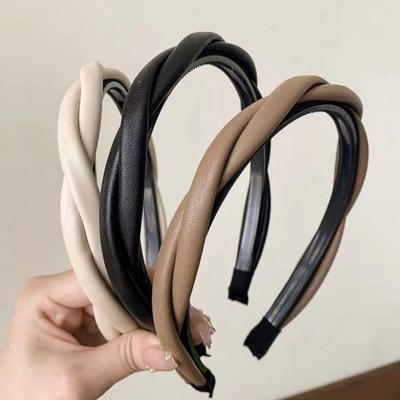 Fascia per capelli da donna, copricapo, leggero, antiscivolo, elastico, in ecopelle, cerchietto, accessori per capelli, decorazione