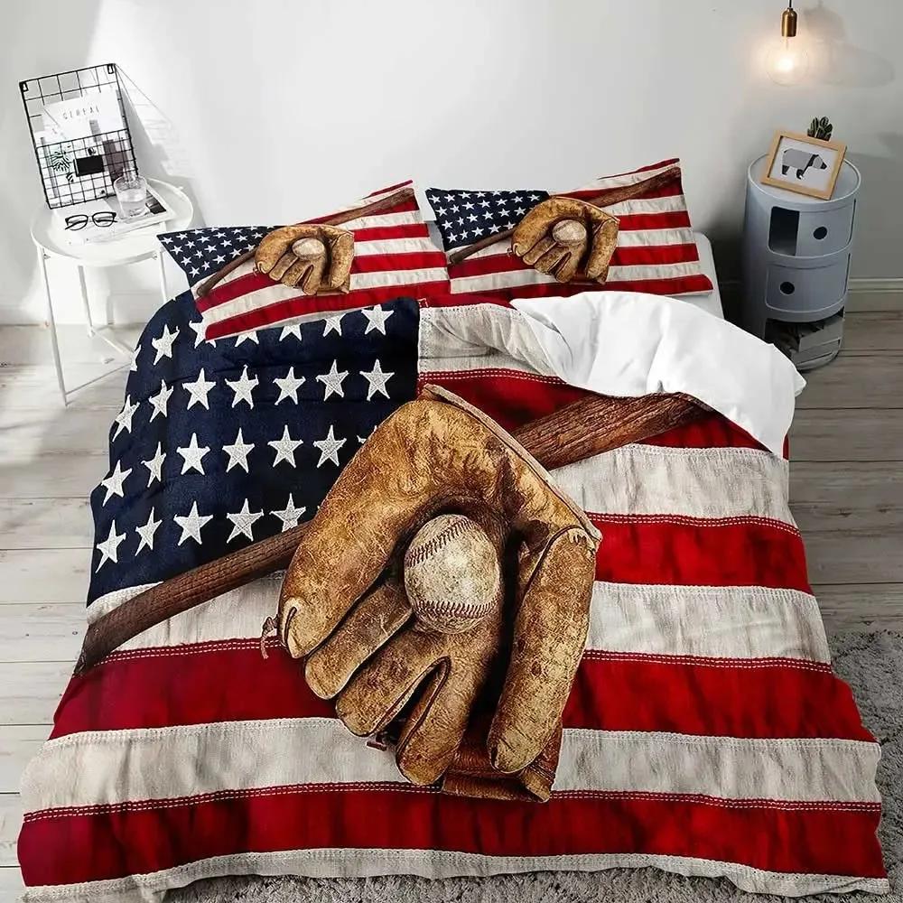 American Football Duvet Cover Set,Sports Bedding Set,Navy Blue Comforter Cover Set,Inspirational Gifts for Men Boyfriend Husband