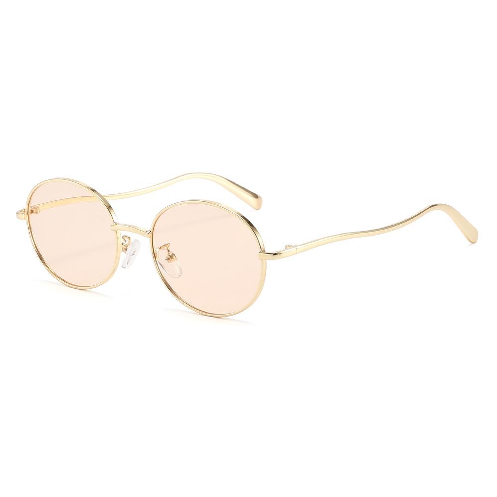 Round-frame sunglasses, stylish for both men and women, metal sunglasses