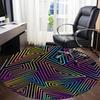 1pc Neon Triangles Office Round Area Rug, Indoor Mat Suitable ForOffice, Under Office Chairs Bedroom Living Room Home Decor T210