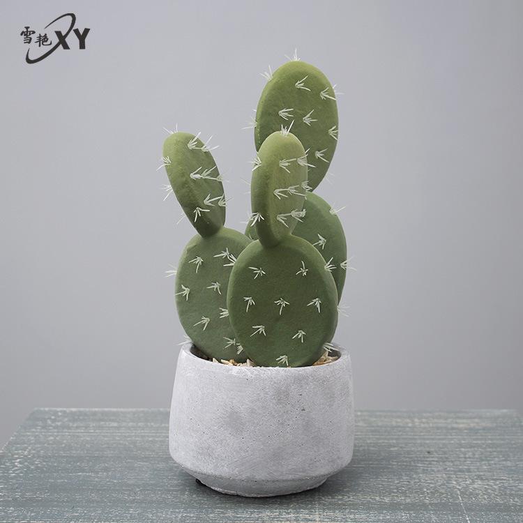 Simulated Cactus Fleshy Potted Office Decoration Fake Cactus Cement Retro Small Bonsai