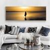 Natürliches Gold, Meer, Strand, Sonnenuntergang, Landschaft, Poster und Drucke, Leinwandgemälde, skandinavisches Wandkunstbild für Wohnzimmerdekoration