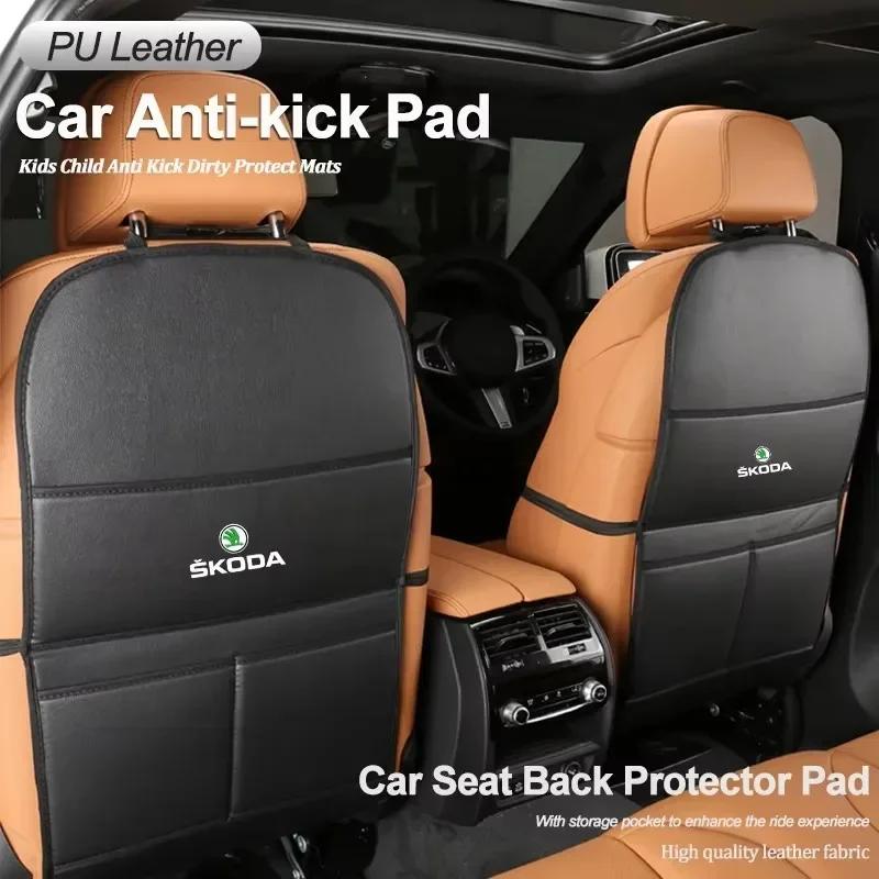 BATI3 Podložka proti kopání na autosedačku Zadní chránič proti zašpinění Pro Skoda Kodiaq Kamiq Karoq Fabia Yeti Octavia Rapid Scala Enyaq Superb