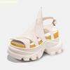 Sandali Donna Piattaforma Stile Punk Open Toe Zeppe 8cm Rialzo Scarpe Gladiatore Nero/bianco Sport Estate 2025 Scarpe da Spiaggia