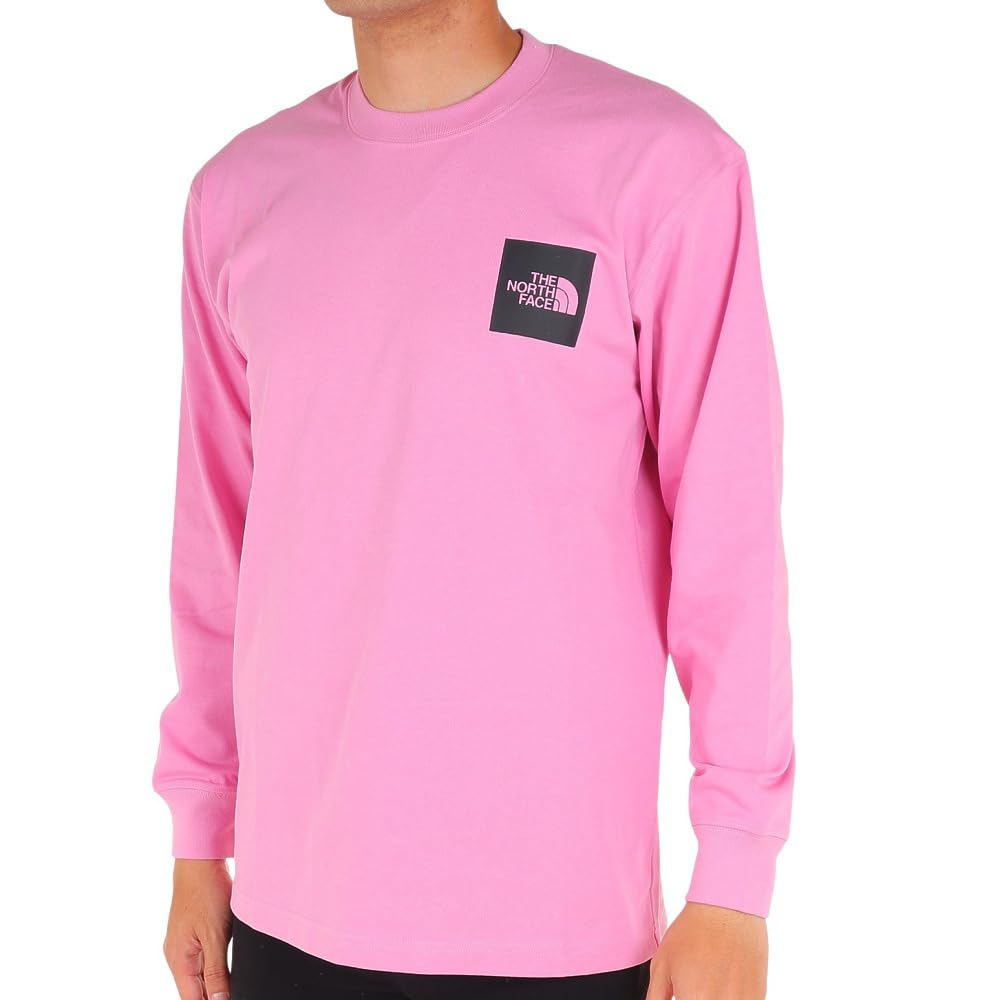 The North Face Футболка с длинным рукавом и квадратным логотипом Organic Medium UV Orchid размера XS, унисекс, хлопок, вес, защита, розовая,
