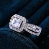 New Newly Women Engagement Wedding Rings Modern Design Creative Gift Ring Dazzling Cubic Zirconia Fashion Jewelry Accessories