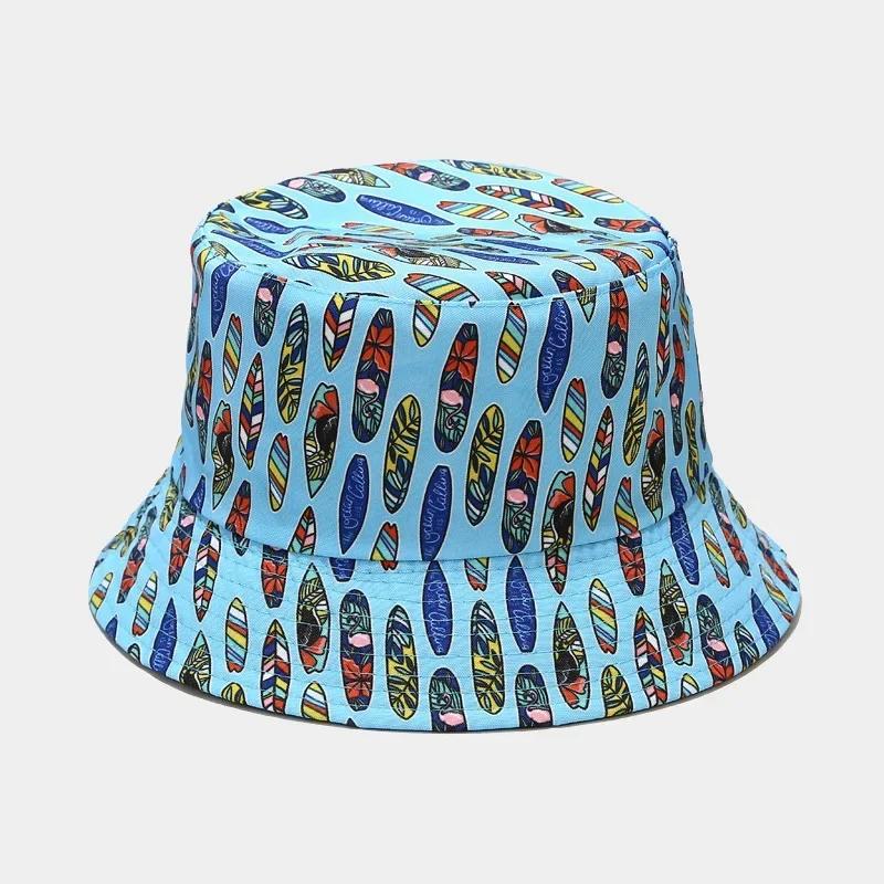 Spring and Summer Cotton Cartoon Print Bucket Hat Fisherman Hat Outdoor Travel Sun Cap for Men and Women 320