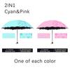 Red Leaf Portable Manual Folding Umbrella Flowering Umbrella In Water Black Glue Coated Light Weight UV Umbrella