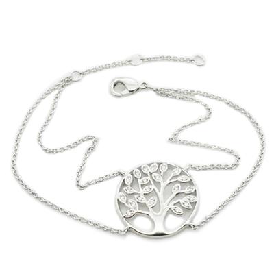 [R1572] - Silver Bracelet 'Tree of Life' Silver White (rhodium-plated) - 20 Mm