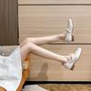 Mary Jane Single Shoes Women's Thick Heels Evening Fairy Wind Spring Summer New Gentle Inner Height-increasing Shoes Small Leather Shoes
