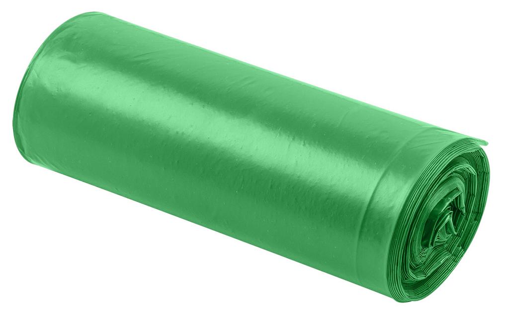 Waste Bags 60 L, Green with Tape, 35 Mic, 10 Pcs.