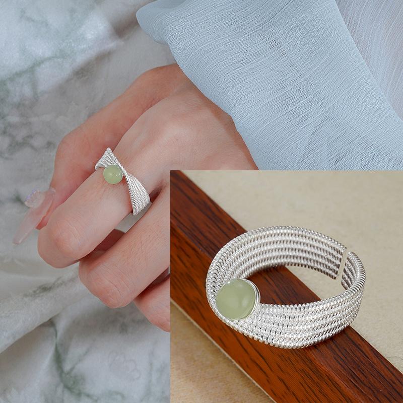 925 Silber Liebesherz Ring für Damen Mädchen Geschenk Linie Perle Koreanischer Süßer Schmuck Geburtstagsgeschenk