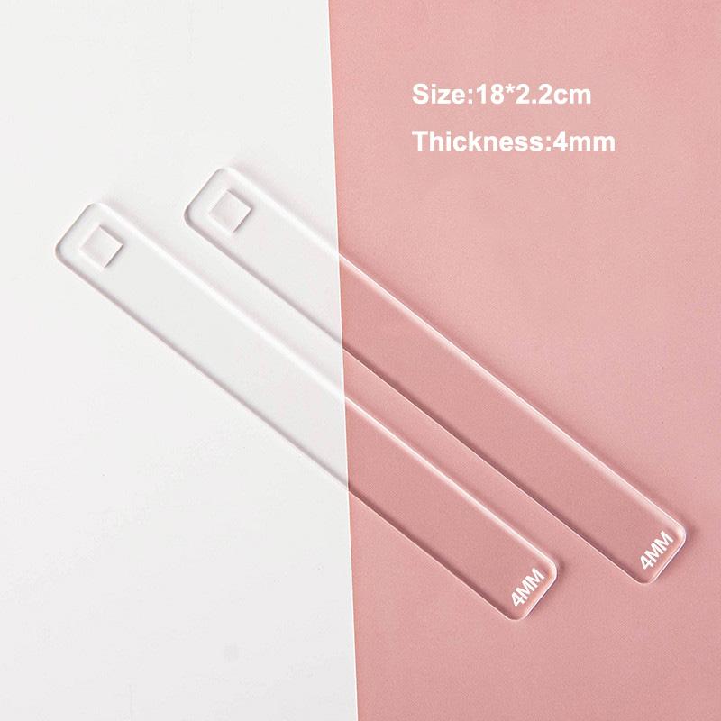 2Pcs Acrylic 2/3/4/5/6mm Rolling Strip Pin Rail Set Rolling Pin Guides Measuring Dough Strips Leveling for Pastry Baking Cookies