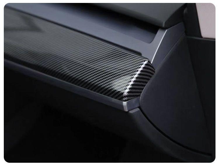 Carbon Fiber Decor Strips for Tesla Model 3/Y Dashboard & Console Protection