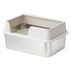 Open Litter Tray With Rim, Stainless Steel Pet Litter Tray, Open Pet Litter Tray With High Rim, Jumb-o Bowl Tray Small Without Lid