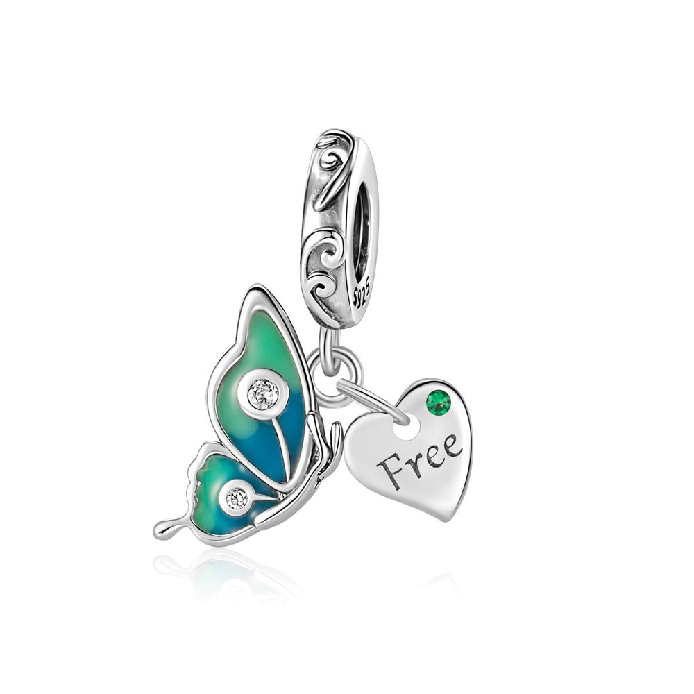 Kupfer Original Grüne Serie Niedlicher Frosch Regenschirm Anhänger Perle Liebe Anhänger Passend für Armband Schmuck Geschenk Herstellung