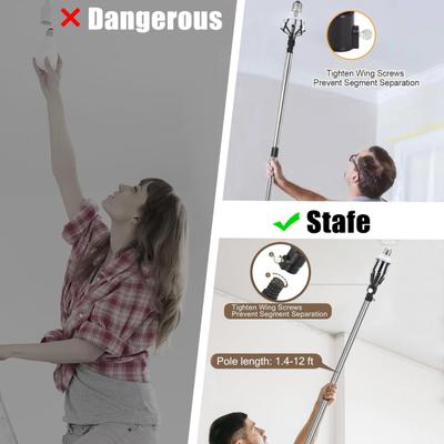 Yousheng Light Bulb Changer with Suction Cup Kit Easy To Operate High Reach Light Bulb Changer with Pole Light Bulb Removal Tool