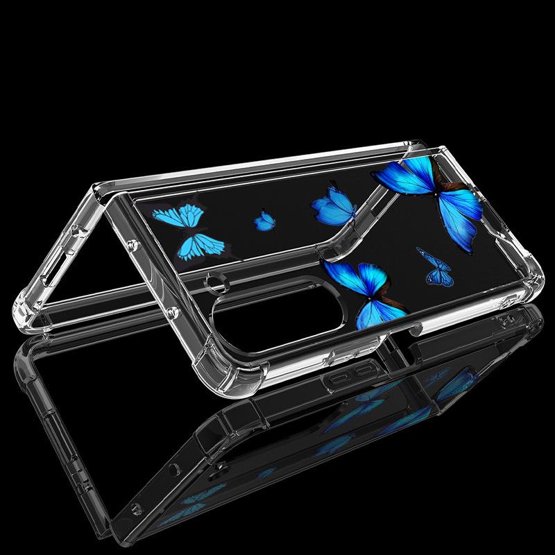 Samsung Galaxy Z Fold 5 Butterfly Lace 2-in-1 Case, TPU+PC Painted Mobile Phone Protector