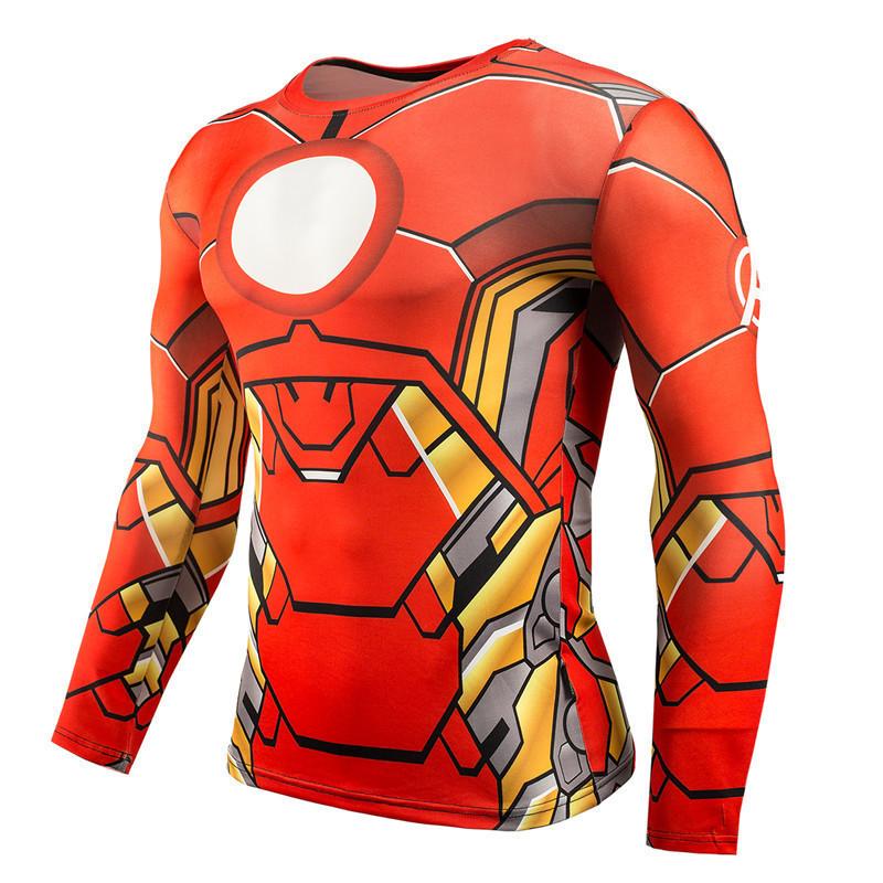 Superhero T-Shirt Long Sleeve Top Halloween Theme Party Role Playing Outfits for Man