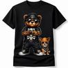 Bear Dog Graphic T Shirt Gangster Skull Streetwear Cartoon Tee Unisex