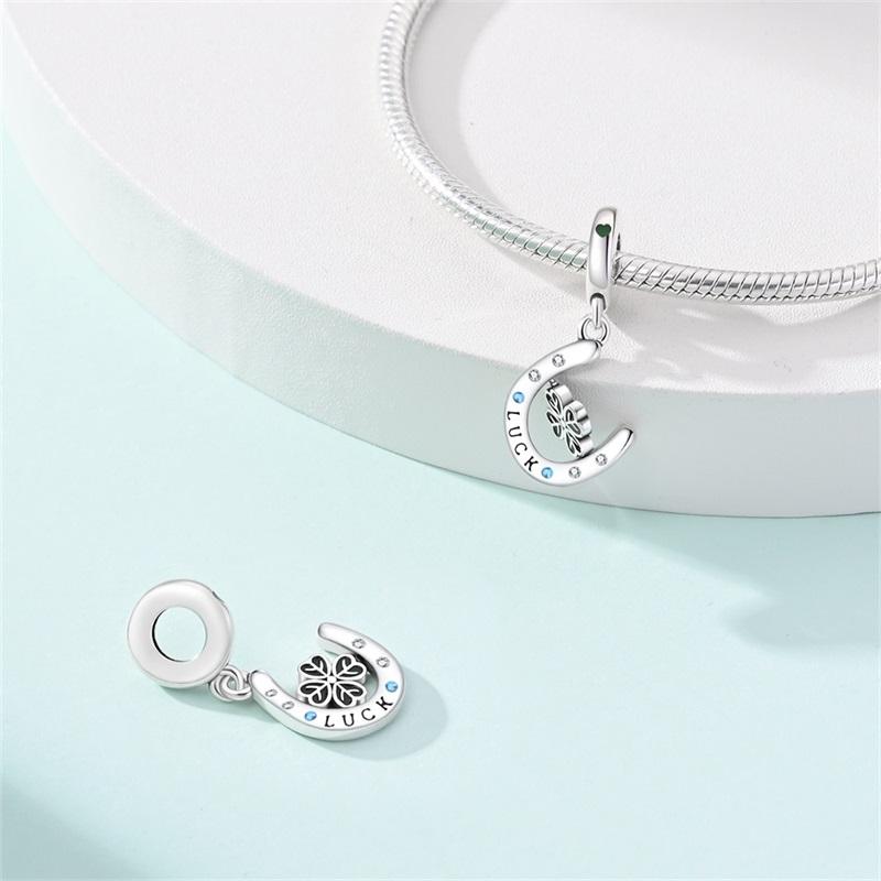 Spring Theme Lucky Four Leaf Clover Series Genuine Copper Designer Charms Bead Fit Pandach Original Bracelet Diy Birthday Jewelry