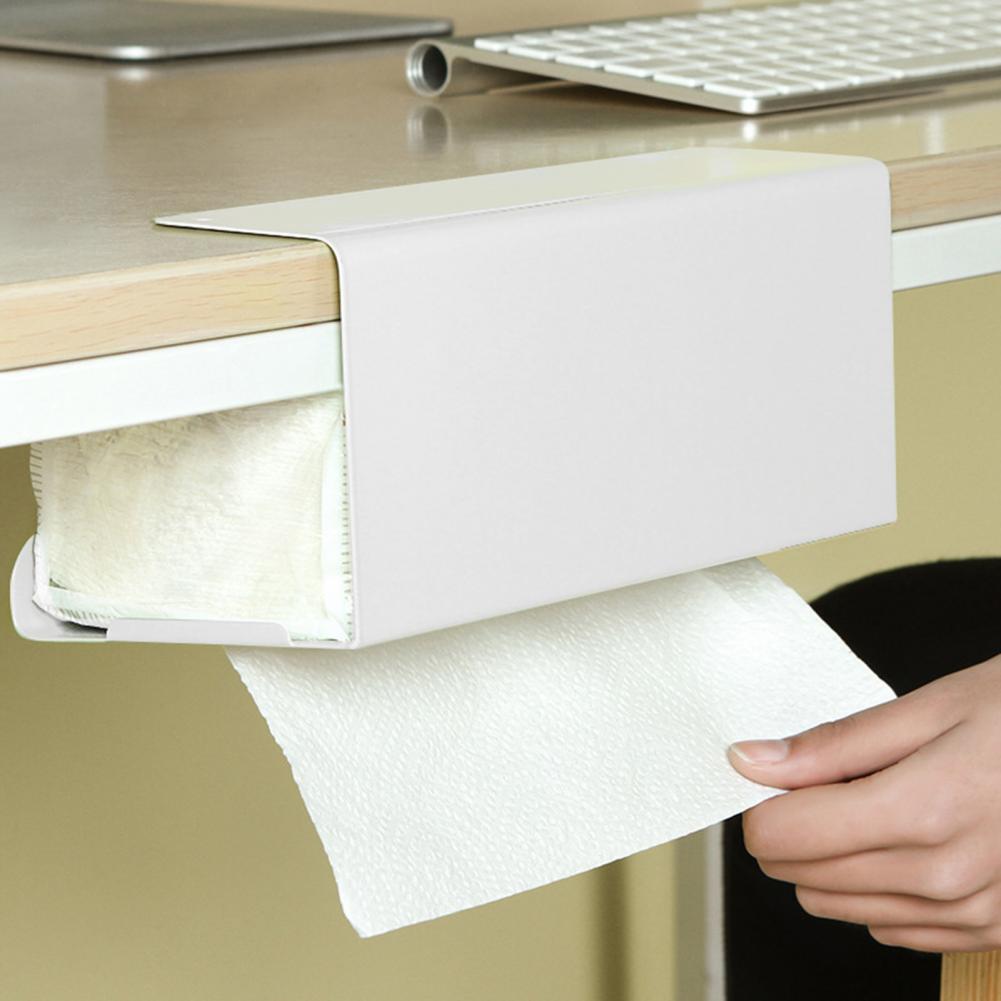 Tissue Holder Iron Rustproof Punch Free Back Hanging Tissue Shelf Paper Towel Rack Kitchen Accessories