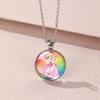 Adorable Cartoon Mario Necklace With Charming Princess Peach Pendant For Stylish Sweater Accessory