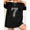 Oversized T Shirt Black Seven World Continents And Chakras Text Print Casual Wear For Women Yoga And Everyday Outfits