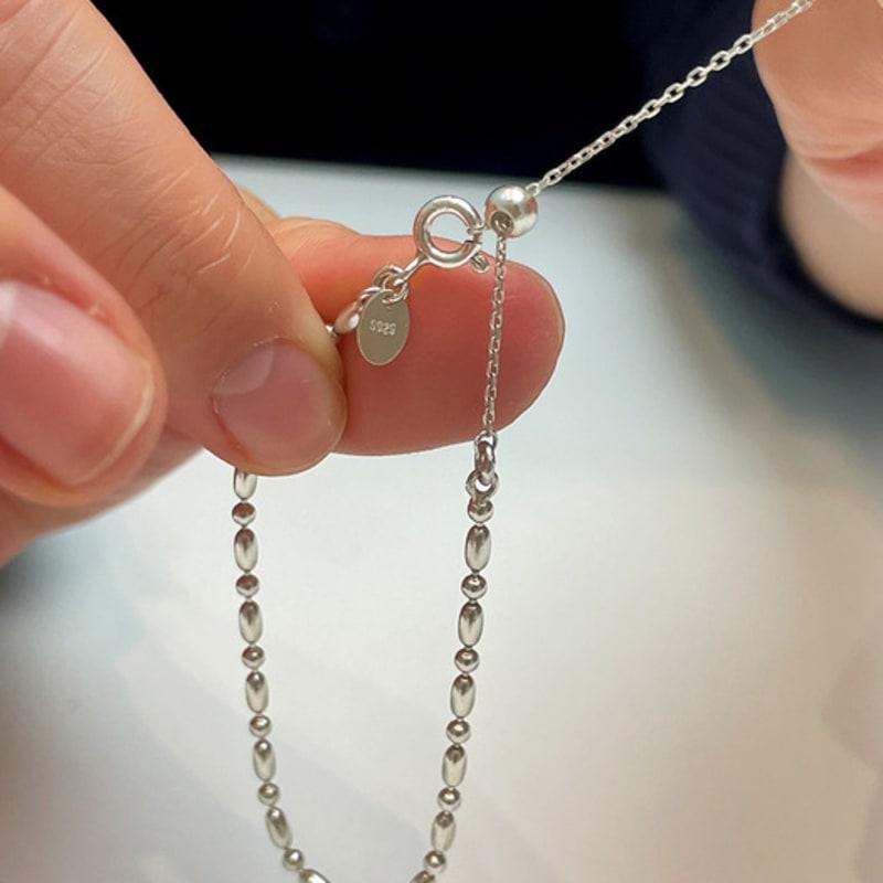 Melliv Silver Slide Ball Mix Egg Ball Chain Bracelet_mvb05
