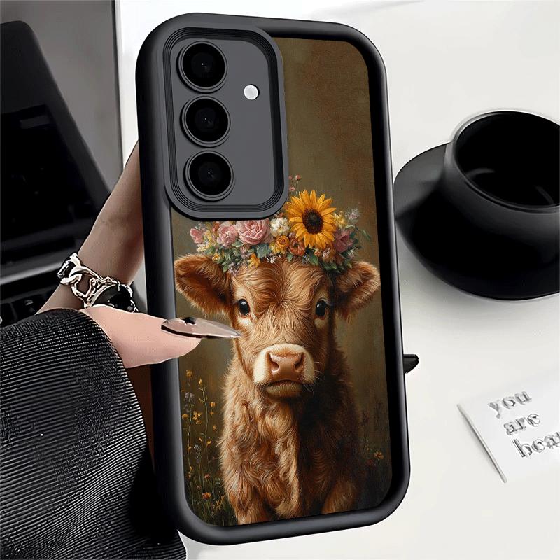 Coque de téléphone pour Samsung Galaxy A17 A16 A15 A14 A13 Vache des Highlands Mignonne A56 A36 A26 A55 A35 A25 A54 A34 A24 A53 A33 A23 A07 A06