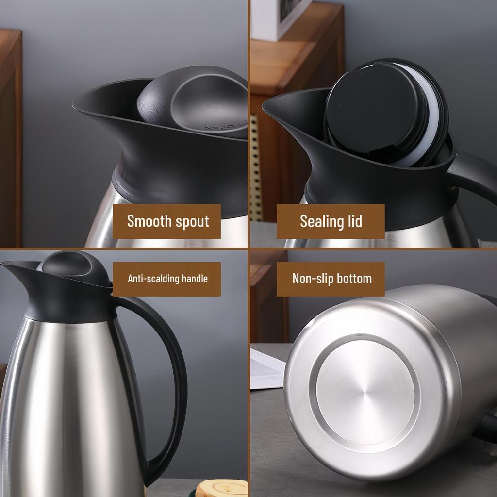 High-Quality Stainless Steel Thermos Flask - Large Capacity Double-Layer Vacuum Insulated Hot Water Bottle Ji Gong Pot