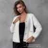 Russian Xiaoxiangfeng jacket single-breasted V-neck long-sleeved sweater top women's autumn loose-knit cardigan