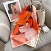 1116 Spring and Summer New Printed Neck Square Scarf Fashion Accessories Silk Scarf Women's Versatile Scarf Geometric Pattern Scarf