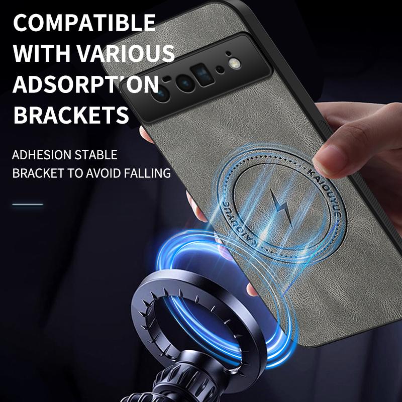 For Google Pixel 6 Pro Magnetic Protector Phone Case For Google Pixel 6 Pro Sheepskin Leather Cover Soft Lambskin Shockproof