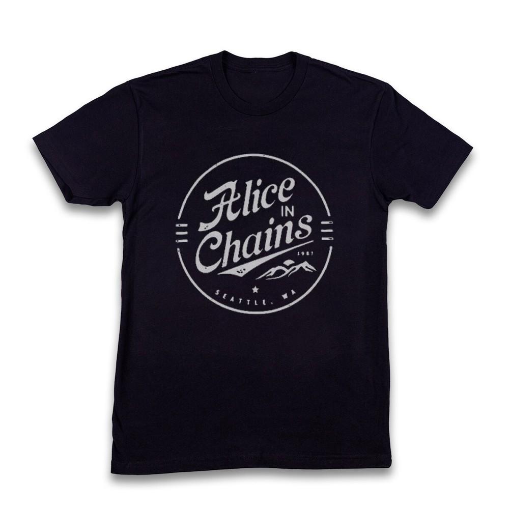 Rare Alice In Chains Seattle T-shirt, Black Unisex Cotton T-shirt, Size S-5XL Unisex T-Shirt XXXL