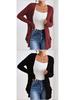 European and American Solid Long-Sleeve Mid-Length Knitted Cardigan with Pockets - Autumn/Winter Sweater