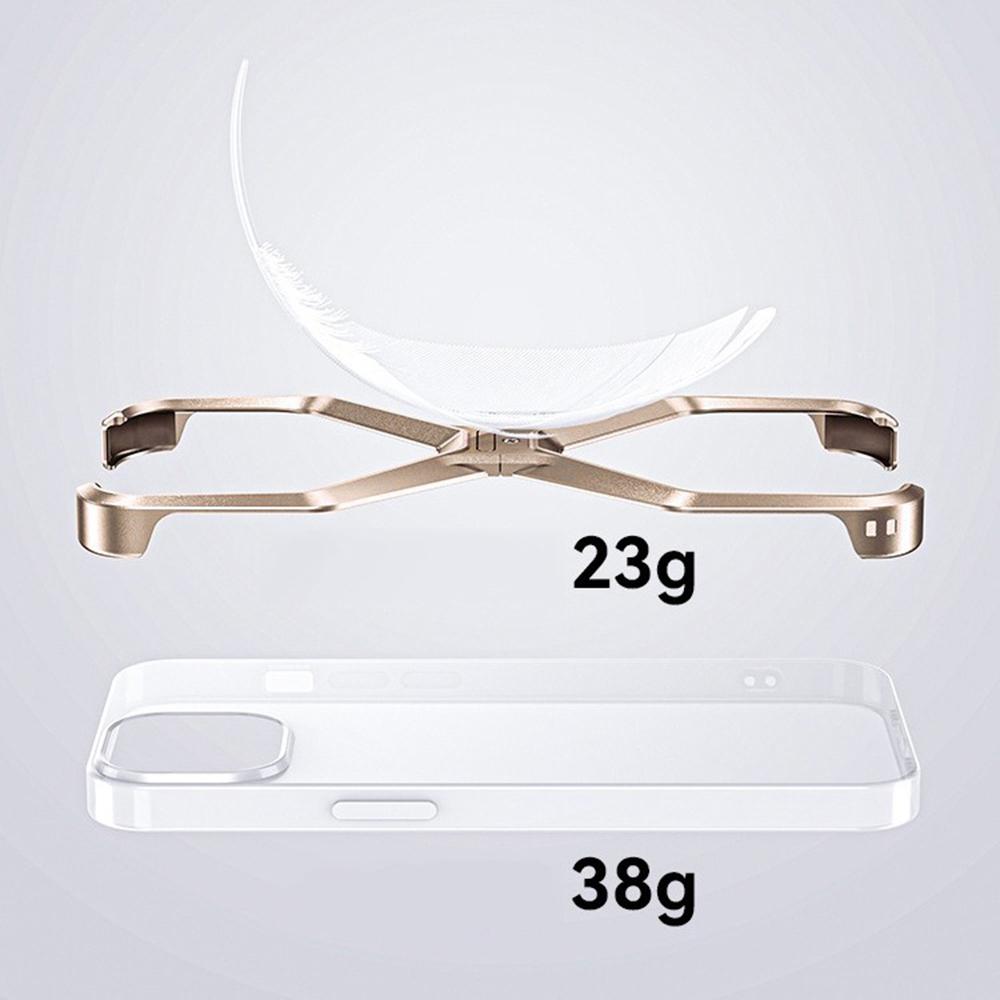 For iPhone 15 Pro Max Metal Phone Case X-Shape Frameless X-Shaped Back Cover