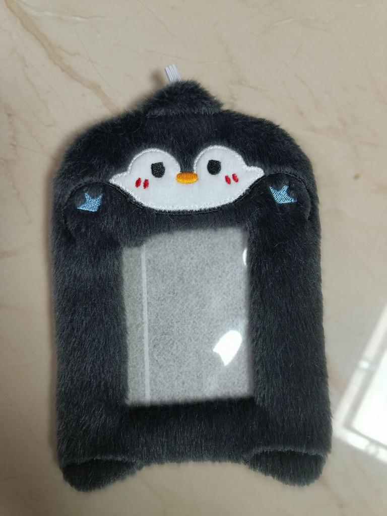 Chaveiro de Mochila de Pelúcia de Animal Fofo e Porta-Cartões - Pingente de 3 Polegadas para Fotos e Cartões