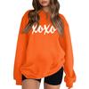 Women's Fashion Round Neck Long Sleeve Solid Color Letter Top Sweatshirt