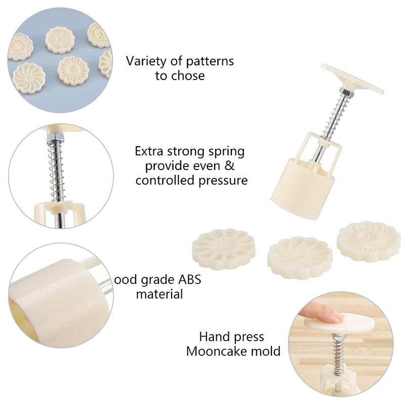 Gelee Mondkuchenform Kunststoff Mondkuchenform Presse mit Keksstempeln Rund Chinesische Traditionelle Mondkuchenform 0086