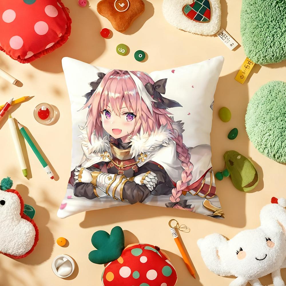 F-Fate A-Apocrypha Astolfo Anime Pillow Case Plush Fabric Soft Double-Sided Printed Sofa Warm Winter Home Gift Cushion Cover