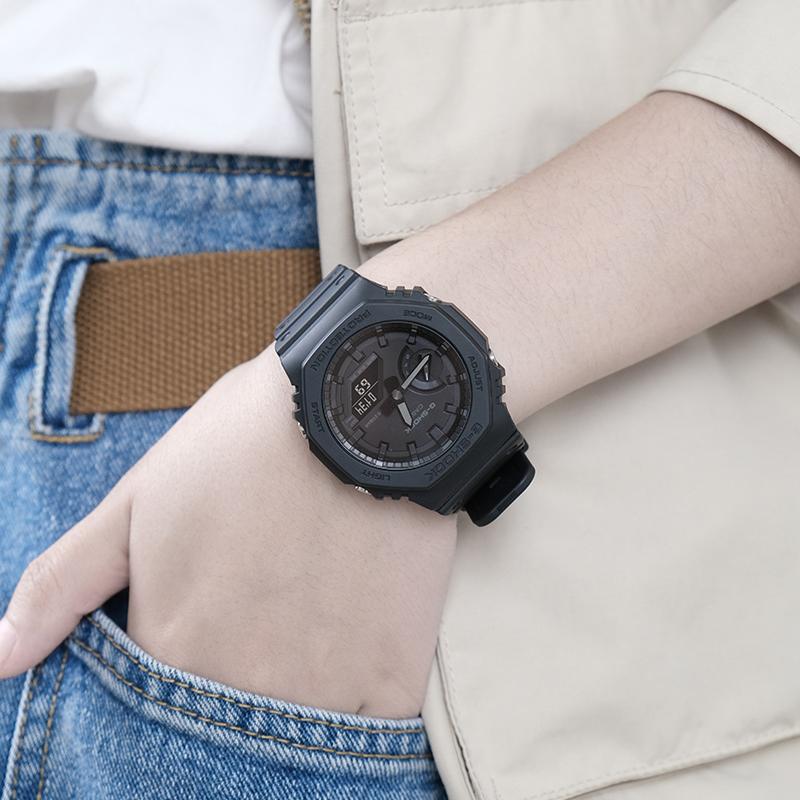Casio G-Shock Hachioji Series Casual Minimalist Lightweight Waterproof Shockproof Sports Quartz Movement Resin Strap Men watches Black GA-2100-1A1DR
