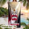 Beach Towel Poland Football Print Custom Name Text Soft Towel for Swimming Pool
