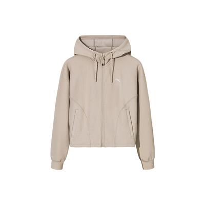 Solid Color Zip-Up Hooded Versatile Loose Jacket Women Jackets 962537701-2