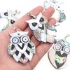 Natürlicher Eulenform-Abalone-Muschel-Anhänger Glückstier Perlmutt-Muschel-Charms für DIY-Schmuckherstellung Halsketten-Zubehör