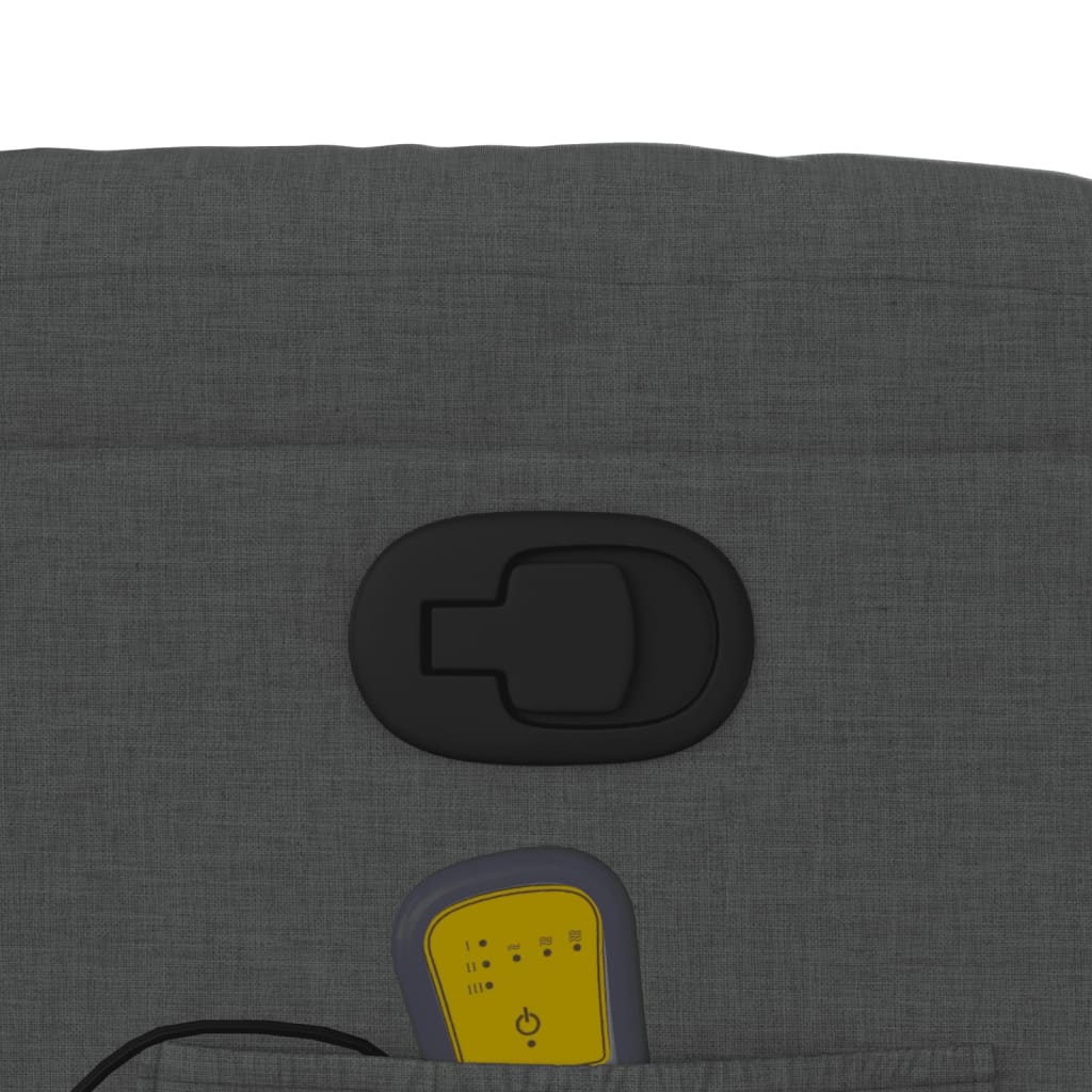Massage Recliner with Rising Function Dark Grey Fabric