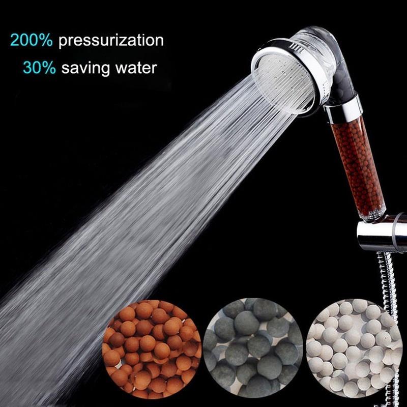 Anion Bath Shower Head Jetting Shower Head High Pressure Saving Water Bathroom Filter Shower SPA Nozzle Bathroom Accessories
